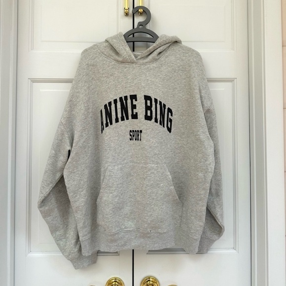 NWT Anine Bing Sport Harvey Oversized Sweatshirt Hoodie in Heather Gray Size S - Picture 7 of 13